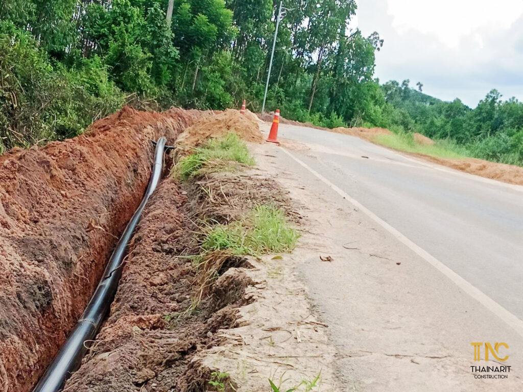 งานวางท่อปะปาหมู่บ้านที่ฉะเชิงเทรา อบต.เขาหินซ้อน 6 กม.