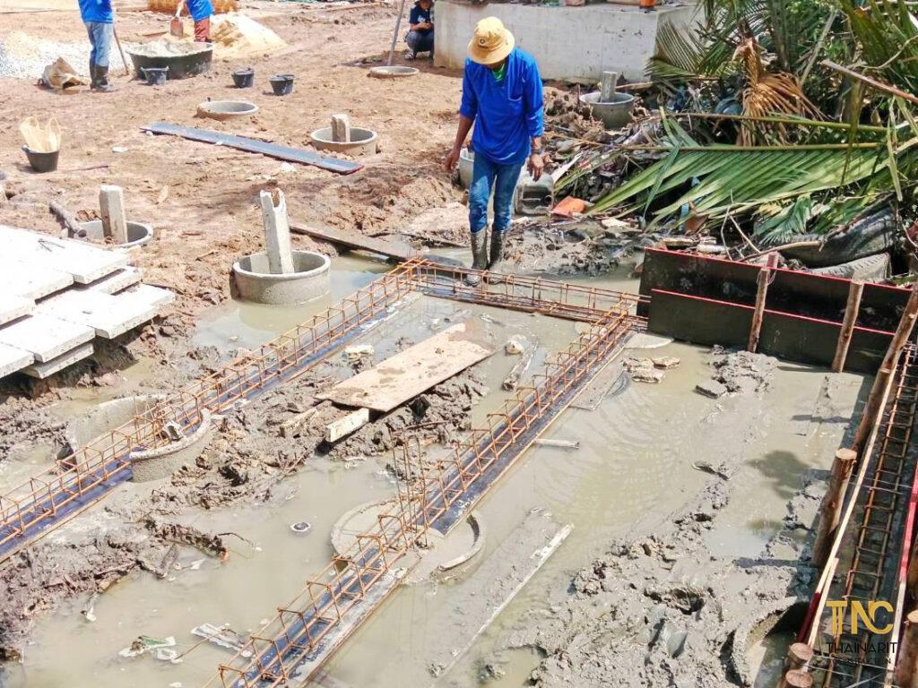 งานวางเสาและเคลียร์ริ่งพื้นที่ อู่ต่อเรือสกายมารีน